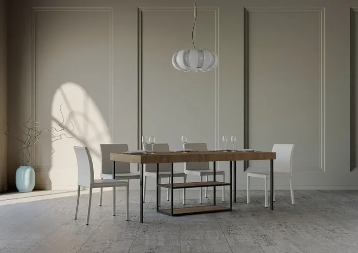 Consolle Allungabile 90-190x40x77 cm in Nobilitato Marrone - immagine 2