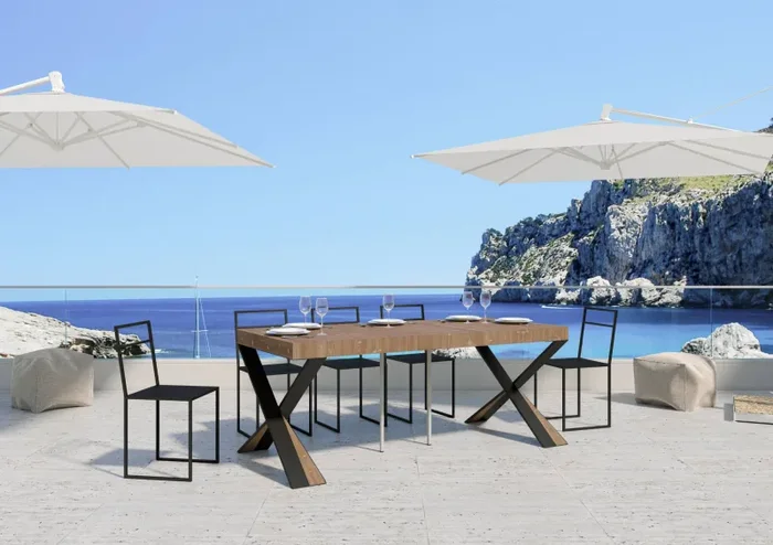 Consolle Allungabile 90-190x40x77 cm in Nobilitato Marrone - immagine 3