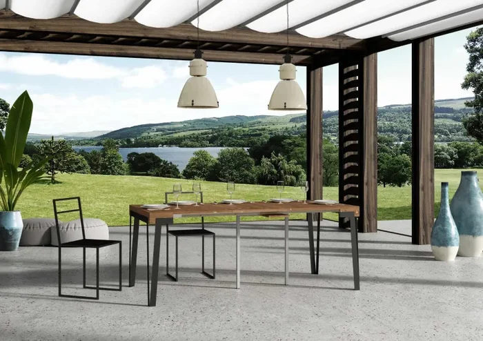 Consolle Allungabile 90-190x40x77 cm in Nobilitato Marrone - immagine 2