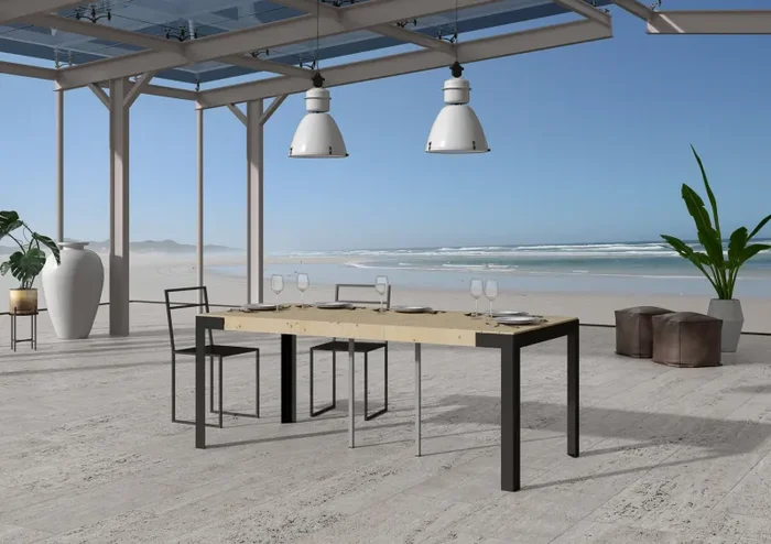 Consolle Allungabile 90-190x40x77 cm in Nobilitato Marrone - immagine 2