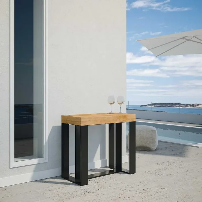 Consolle Allungabile 90-190x40x77 cm in Nobilitato Marrone Vendita calda - immagine 2