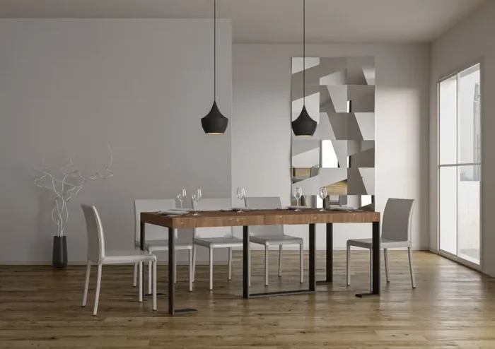 Consolle Allungabile 90-190x40x77 cm in Nobilitato Marrone Vendita calda - immagine 3