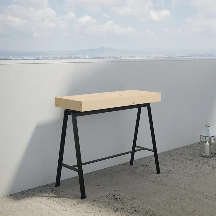 Consolle Allungabile 90-190x40x77 cm in Nobilitato Marrone - immagine 2