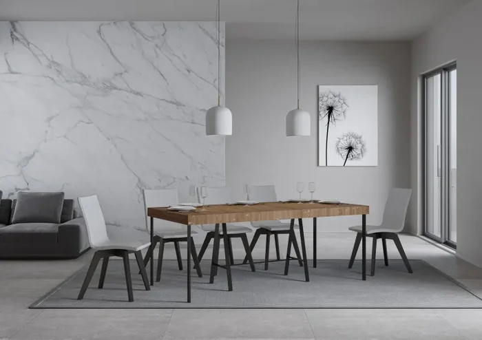 Consolle Allungabile 90-190x40x77 cm in Nobilitato Marrone - immagine 3