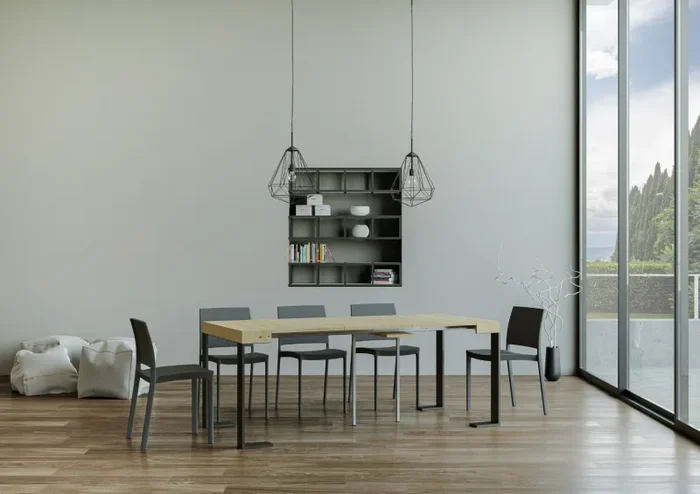 Consolle Allungabile 90-190x40x77 cm in Nobilitato Marrone - immagine 3