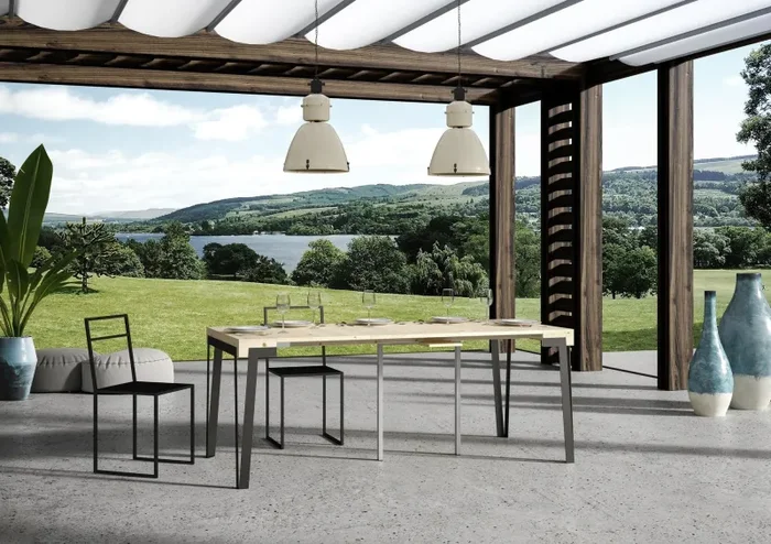 Consolle Allungabile 90-190x40x77 cm in Nobilitato Marrone - immagine 2