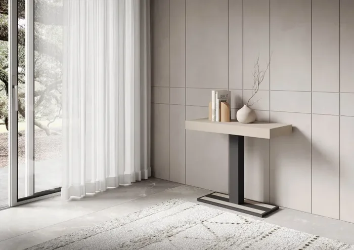 Consolle Allungabile 90-196x40x77 cm Capital Small Premium Cashmere Telaio Antracite Vendita online - immagine 2