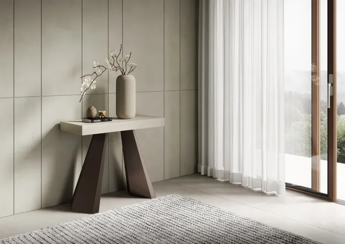 Consolle Allungabile 90-196x40x77 cm Diamante Small Cashmere Telaio Orso - immagine 2