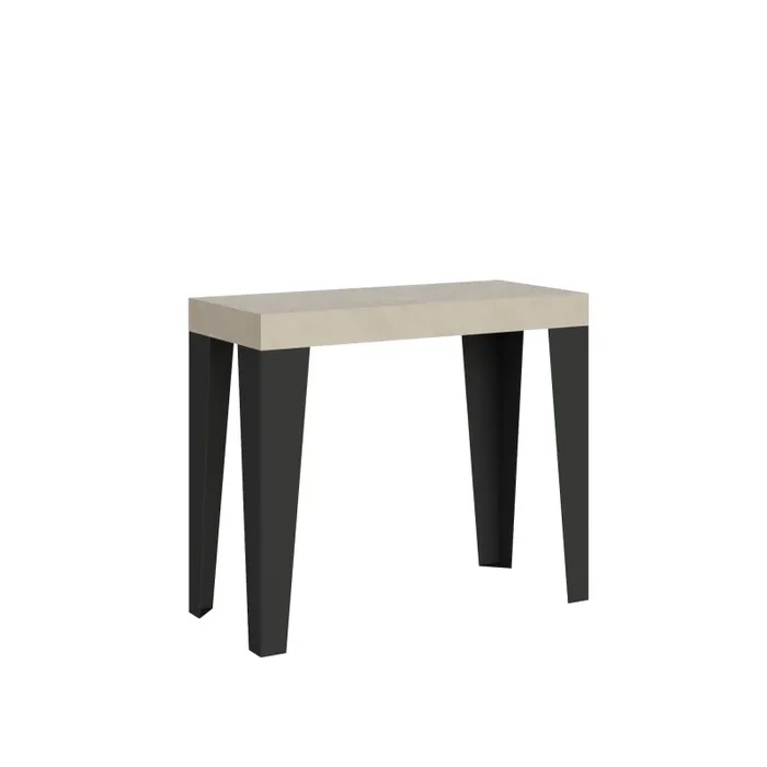 Consolle Allungabile 90-196x40x77 cm Flame Small Premium Cashmere Telaio Antracite