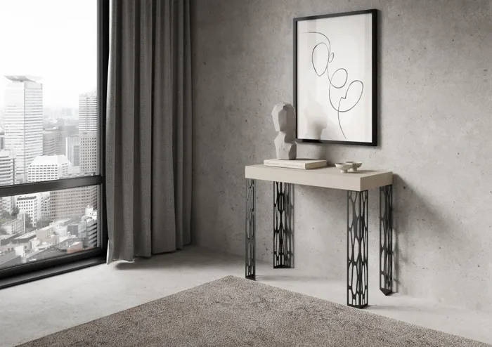 Consolle Allungabile 90-196x40x77 cm Ghibli Small Cashmere Telaio Antracite - immagine 2