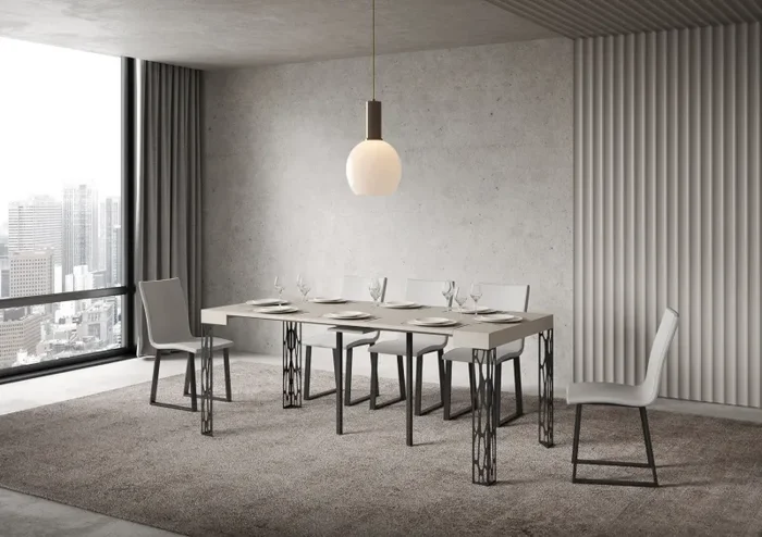 Consolle Allungabile 90-196x40x77 cm Ghibli Small Cashmere Telaio Antracite - immagine 3