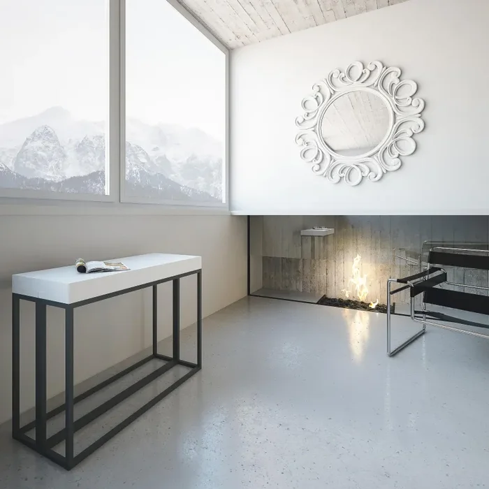 Consolle Allungabile 90-196x40x77 cm in Nobilitato Bianco Online ora - immagine 2