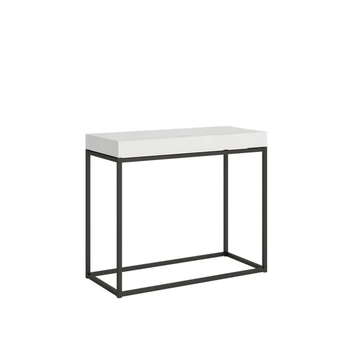 Consolle Allungabile 90-196x40x77 cm in Nobilitato Bianco Sconti