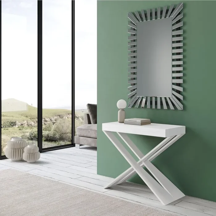 Consolle Allungabile 90-196x40x77 cm in Nobilitato Bianco Vendita calda online - immagine 2