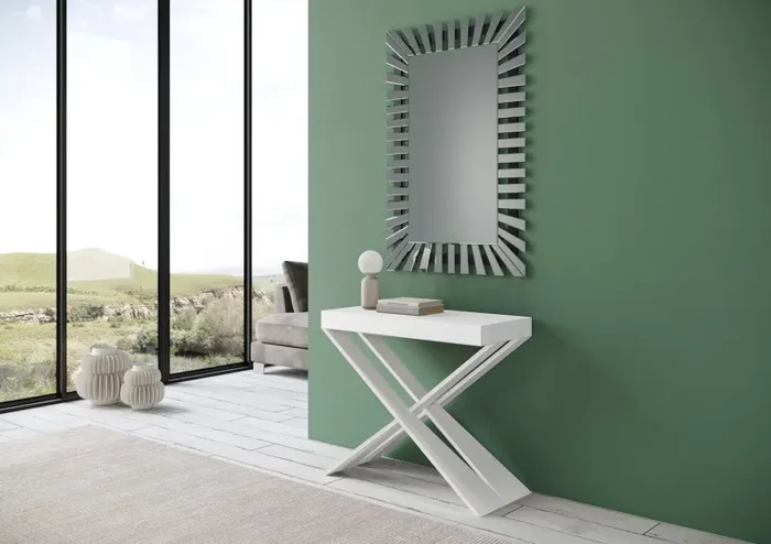 Consolle Allungabile 90-196x40x77 cm in Nobilitato Bianco Vendita calda online - immagine 3