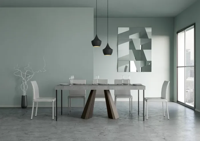 Consolle Allungabile 90-196x40x77 cm in Nobilitato Grigio - immagine 2