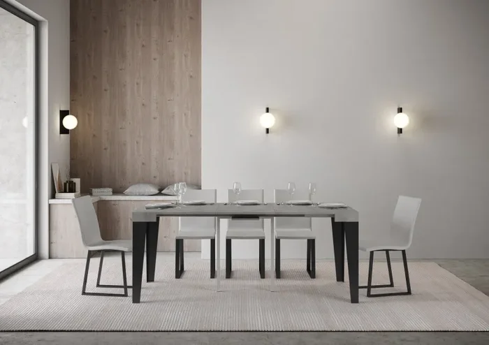 Consolle Allungabile 90-196x40x77 cm in Nobilitato Grigio - immagine 3