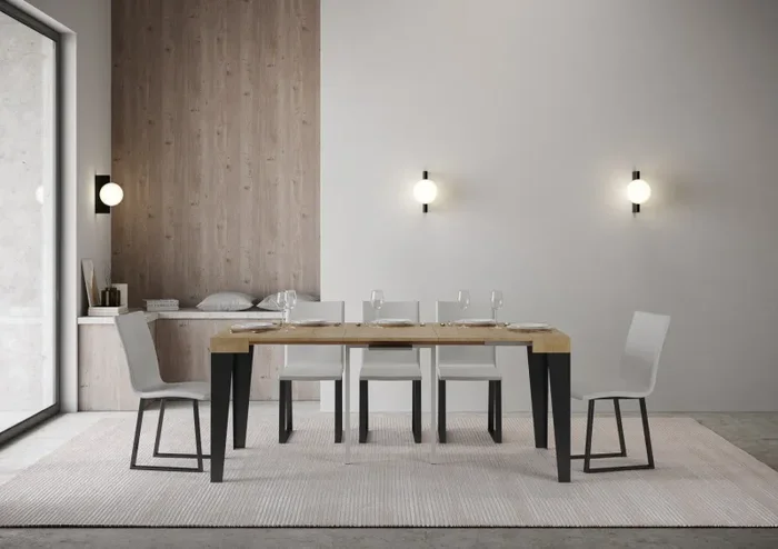 Consolle Allungabile 90-196x40x77 cm in Nobilitato Marrone - immagine 3