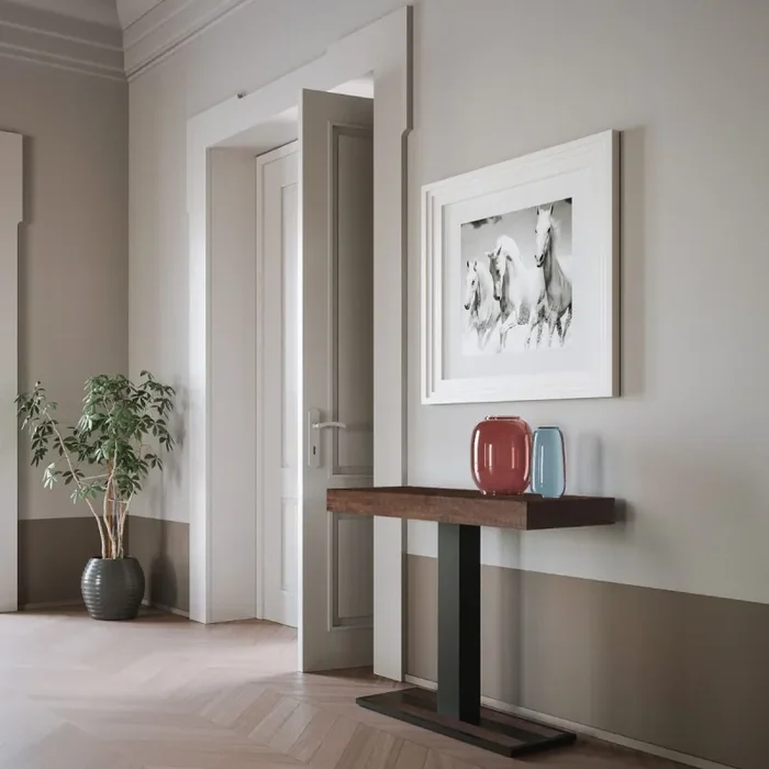 Consolle Allungabile 90-196x40x77 cm in Nobilitato Marrone - immagine 2