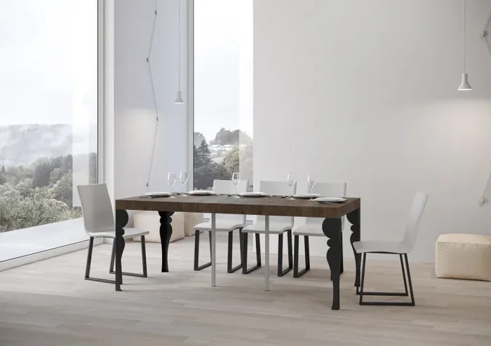 Consolle Allungabile 90-196x40x77 cm in Nobilitato Marrone Sconti - immagine 3