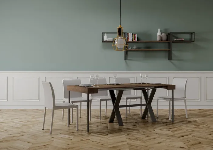 Consolle Allungabile 90-196x40x77 cm in Nobilitato Marrone Vendita calda - immagine 3