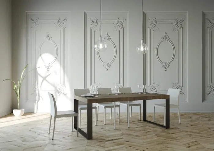 Consolle Allungabile 90-196x40x77 cm in Nobilitato Marrone Vendita online - immagine 3