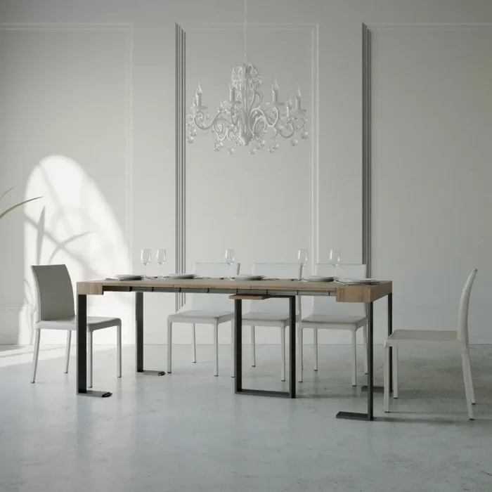 Consolle Allungabile 90-196x40x77 cm in Nobilitato Marrone Vendita online - immagine 3