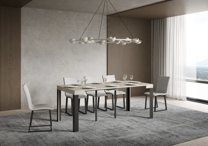 Consolle Allungabile 90-196x40x77 cm Linea Small Cashmere Telaio Antracite - immagine 3