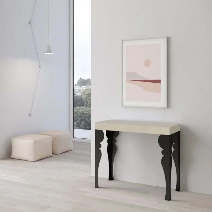 Consolle Allungabile 90-196x40x77 cm Paxon Small Premium Cashmere Telaio Antracite - immagine 2