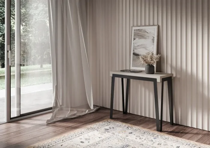 Consolle Allungabile 90-196x40x77 cm Rio Small Cashmere Telaio Antracite In saldo - immagine 2