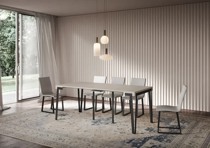 Consolle Allungabile 90-196x40x77 cm Rio Small Cashmere Telaio Antracite In saldo - immagine 3