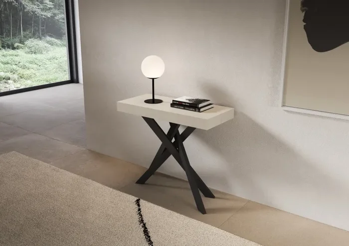 Consolle Allungabile 90-196x40x77 cm Saki Small Cashmere Gambe Antracite Saldi - immagine 2