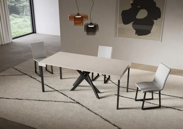 Consolle Allungabile 90-196x40x77 cm Saki Small Cashmere Gambe Antracite Saldi - immagine 3