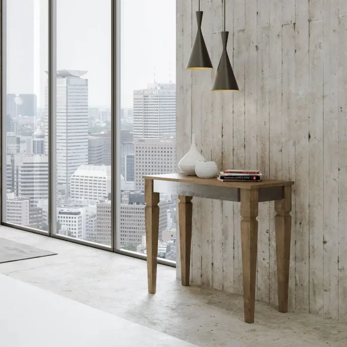 Consolle Allungabile 90-196x40x78 cm in Nobilitato Marrone