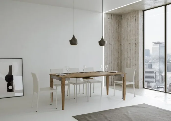 Consolle Allungabile 90-196x40x78 cm in Nobilitato Marrone - immagine 3