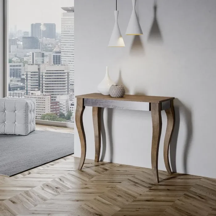 Consolle Allungabile 90-196x40x78 cm in Nobilitato Marrone Online ora