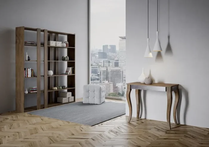 Consolle Allungabile 90-196x40x78 cm in Nobilitato Marrone Online ora - immagine 2