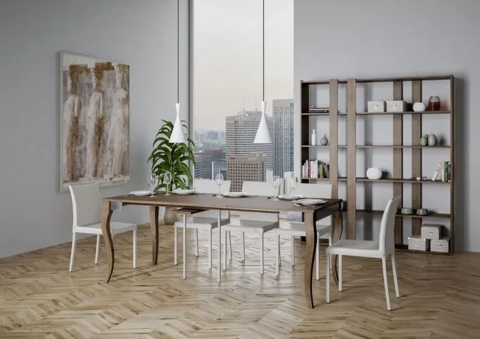 Consolle Allungabile 90-196x40x78 cm in Nobilitato Marrone Online ora - immagine 3