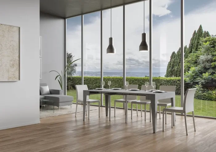 Consolle Allungabile 90-198x42x77 cm in Nobilitato Grigio - immagine 3