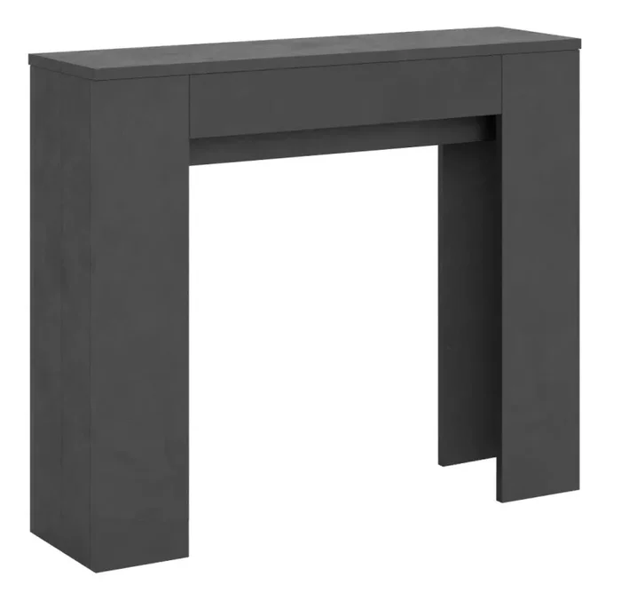 Consolle Allungabile 90×25/181 cm Pannelli in Nobilitato Slick Antracite Moda