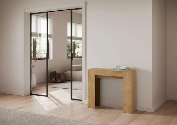 Consolle Allungabile 90×25/181 cm Pannelli in Nobilitato Slick Quercia Natura - immagine 3