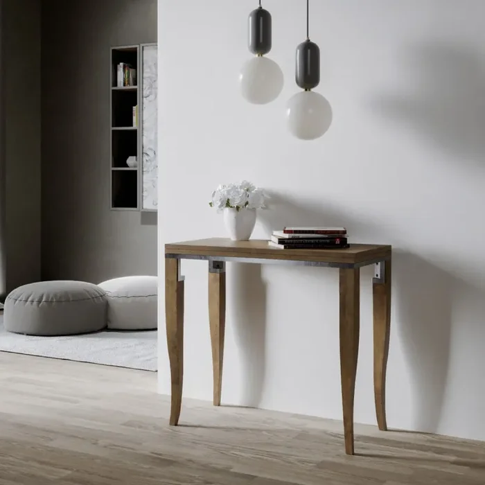 Consolle Allungabile 90×45-90×80 cm in Nobilitato Marrone