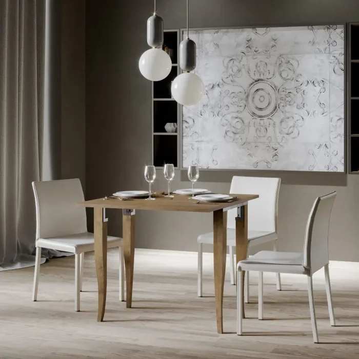 Consolle Allungabile 90×45-90×80 cm in Nobilitato Marrone - immagine 3