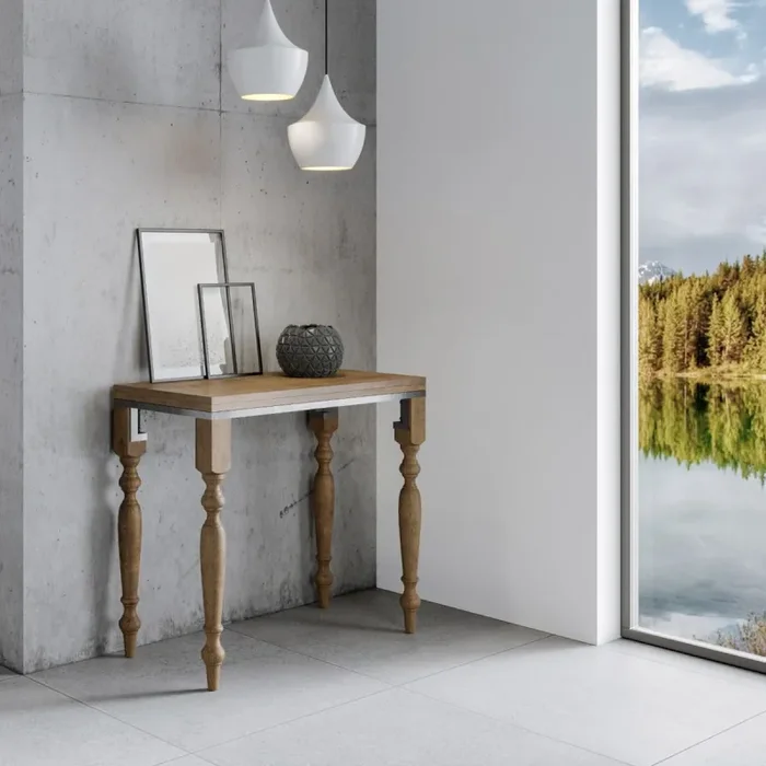 Consolle Allungabile 90×45-90×80 cm in Nobilitato Marrone Online