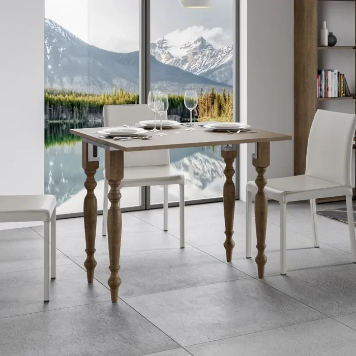 Consolle Allungabile 90×45-90×80 cm in Nobilitato Marrone Online - immagine 3