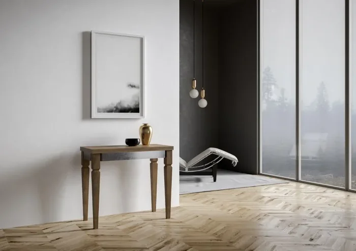 Consolle Allungabile 90×45-90×80 cm in Nobilitato Marrone