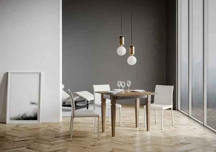 Consolle Allungabile 90×45-90×80 cm in Nobilitato Marrone - immagine 2