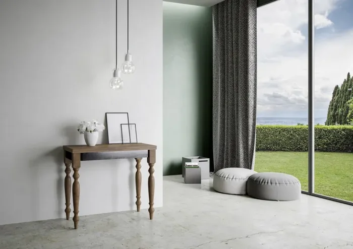 Consolle Allungabile 90×45-90×80 cm in Nobilitato Marrone