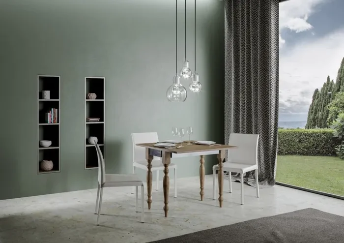 Consolle Allungabile 90×45-90×80 cm in Nobilitato Marrone - immagine 2