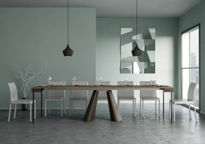 Consolle Allungabile 90-290x40x77 cm in Nobilitato Marrone - immagine 2